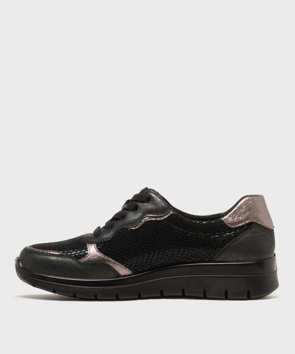 Baskets confort à lacets élastiques et semelle à mémoire de forme femme - g'flex vue3 - G'FLEX - GEMO