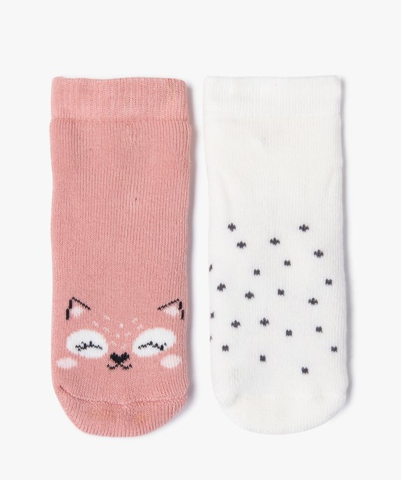 Chaussettes en maille bouclette imprimées bébé (lot de 2) vue2 - GEMO 4G BEBE - GEMO