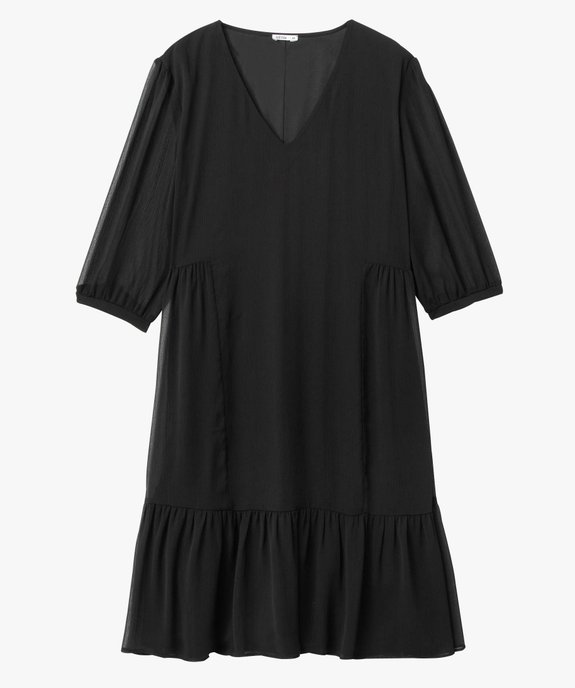 Robe femme grande taille en voile à manches courtes vue4 - GEMO (G TAILLE) - GEMO