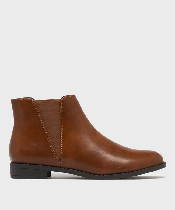 Bottines femme unies à talon plat style Chelsea   vue9 - VALENTINA BALDA - GEMO