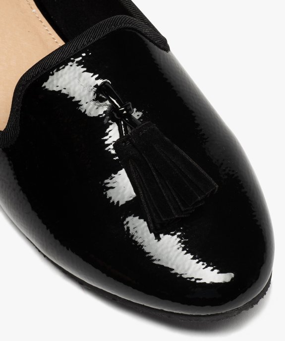 Slippers femme unis et vernis avec pompons décoratifs vue6 - GEMO(URBAIN) - GEMO