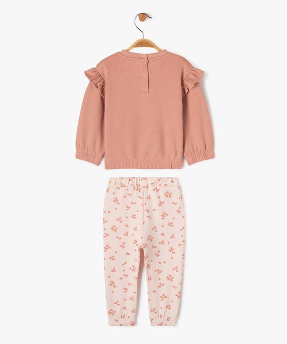 Ensemble 2 pièces sweat et pantalon en molleton bébé fille vue4 - GEMO(BEBE DEBT) - GEMO