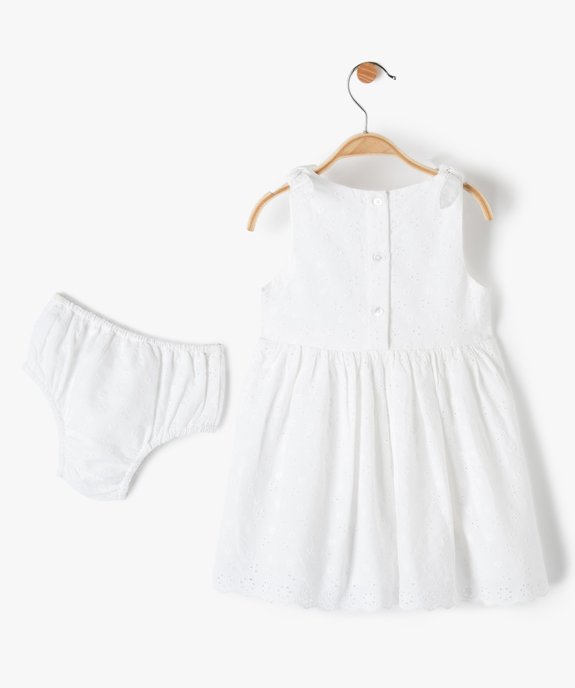 Ensemble bébé fille 2 pièces : robe + bloomer en dentelle anglaise vue4 - GEMO(BEBE DEBT) - GEMO