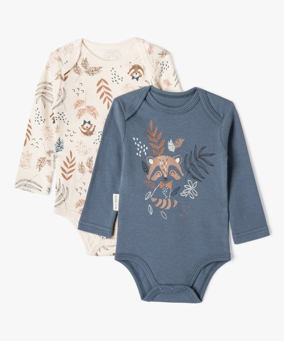 Bodies imprimés à manches longues bébé (lot de 2) - Petit Béguin  vue1 - PETIT BEGUIN - GEMO