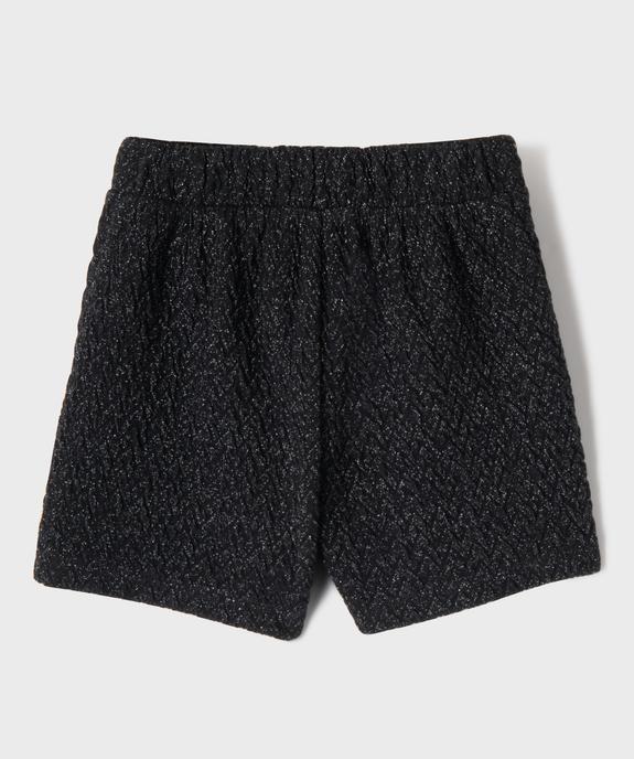 Short en maille extensible gaufrée et pailletée fille vue3 - GEMO (ENFANT) - GEMO