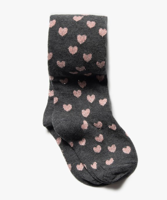 Collants bébé fille chaud imprimé cœurs vue1 - GEMO 4G BEBE - GEMO