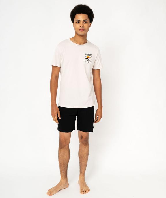 Pyjashort en coton imprimé homme - One Piece vue1 - ONE PIECE - GEMO
