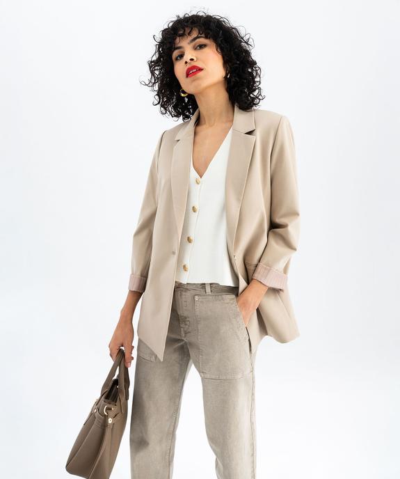 Veste blazer fermeture un bouton femme - LuluCastagnette vue4 - LULUCASTAGNETTE - GEMO