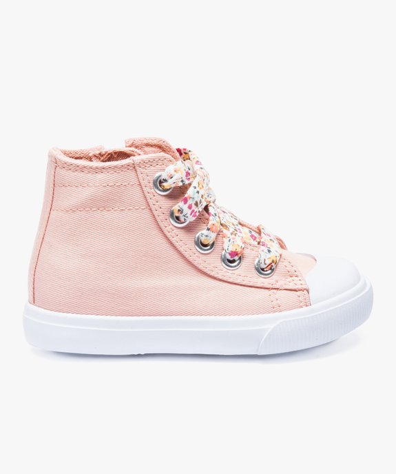 Baskets montantes fille en toile et lacets liberty vue1 - GEMO(BEBE DEBT) - GEMO