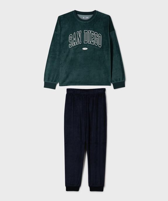 Pyjama en velours 2 pièces imprimé garçon vue1 - GEMO (JUNIOR) - GEMO
