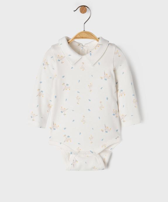 Ensemble 2 pièces body manches longues + salopette bébé vue3 - GEMO(BB COUCHE) - GEMO