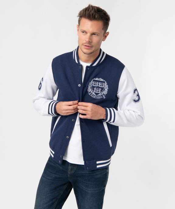 Sweat bomber homme fermé par boutons pressions - Harvard vue2 - HARVARD - GEMO