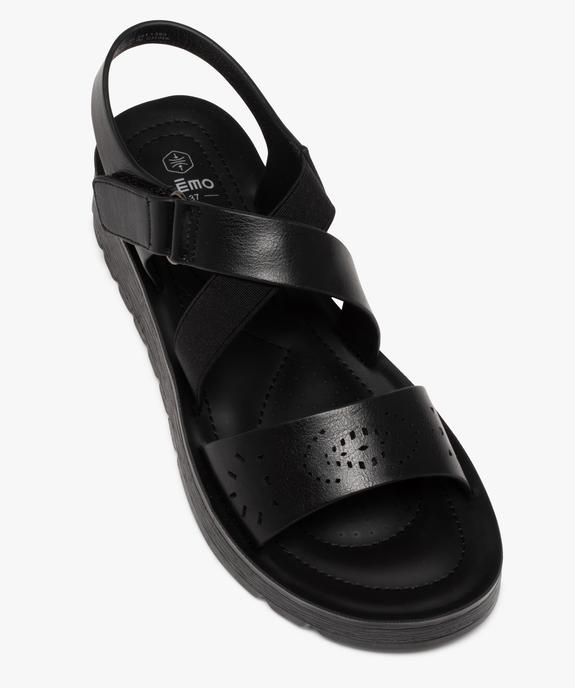 Sandales femme confort unies à semelle crantée avec brides fantaisie vue5 - GEMO (CONFORT) - GEMO