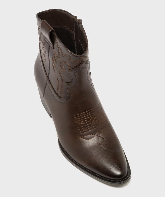 Boots santiags avec dessus brodé femme - Follow Me vue6 - FOLLOW ME - GEMO