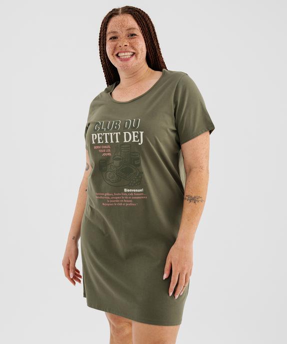 Chemise de nuit à manches courtes femme grande taille vue1 - GEMO 4G FEMME - GEMO