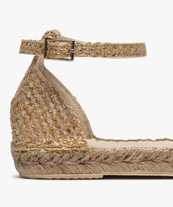 Sandales femme style espadrilles ouvertes sur les côtés Dessus en fibres végétales et lurex vue6 - GEMO (CASUAL) - GEMO