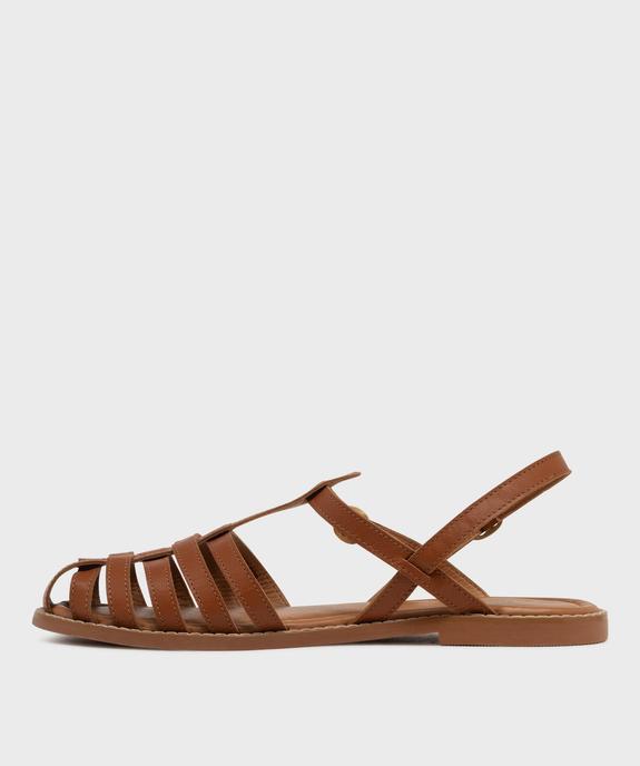 Sandales à brides esprit fisherman en cuir femme - LuluCastagnette vue3 - LULUCASTAGNETTE - GEMO