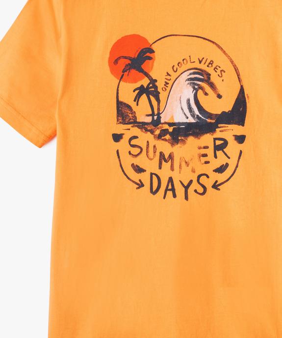 Tee-shirt garçon à manches courtes imprimé look surf vintage vue2 - GEMO 4G GARCON - GEMO
