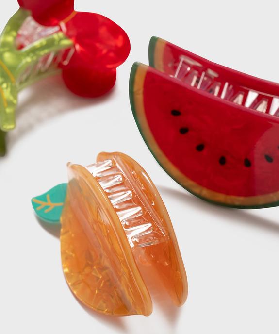 Prince crabe pour les cheveux en forme de fruit (lot de 3) vue2 - GEMO (ACCESS) - GEMO