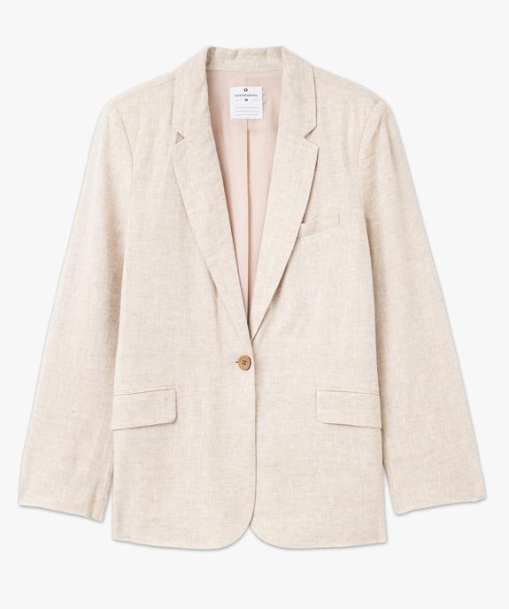 Veste de tailleur en lin chiné femme - LuluCastagnette vue5 - LULUCASTAGNETTE - GEMO