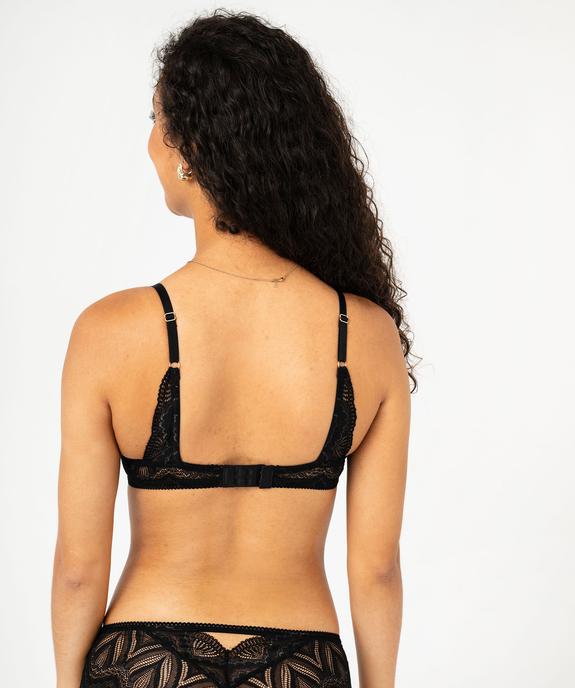 Soutien-gorge triangle en dentelle sans armatures avec mousses amovibles vue4 - GEMO(HOMWR FEM) - GEMO