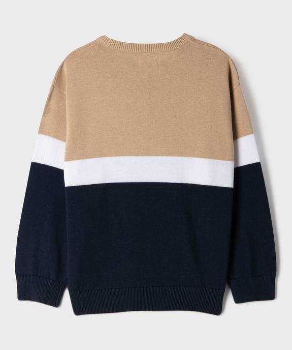 Pull en fine maille de coton garçon vue3 - GEMO (ENFANT) - GEMO