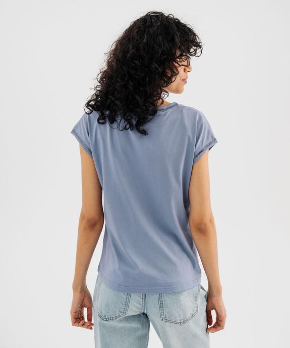 Tee-shirt à manches courtes avec finitions scintillantes femme vue3 - GEMO 4G FEMME - GEMO