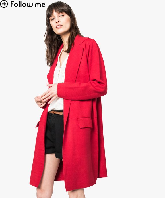 Manteau en maille uni - Lili & Lala vue1 - FOLLOW ME 2 - GEMO