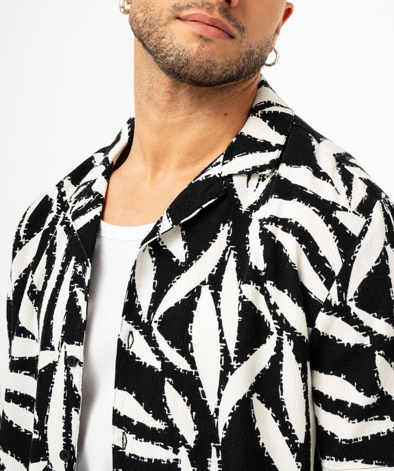 Chemise manches courtes et col cubain en coton imprimé homme vue2 - GEMO (HOMME) - GEMO