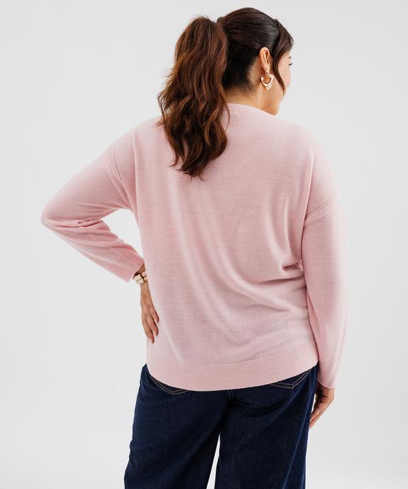 Pull fin à col V femme grande taille vue5 - GEMO (G TAILLE) - GEMO