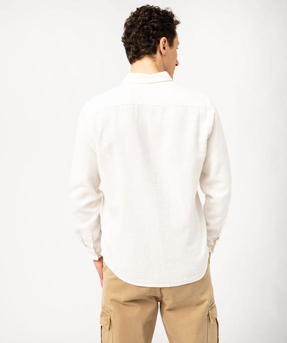 Chemise à manches longues en lin et coton homme vue3 - GEMO 4G HOMME - GEMO