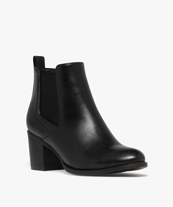 Boots femme unies à talon moyen style Chelsea vue3 - VALENTINA BALDA - GEMO