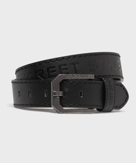 Ceinture en matière grainée avec inscription gravée homme vue5 - GEMO (ACCESS) - GEMO