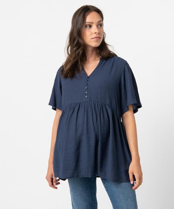 Blouse de grossesse et allaitement à manches courtes vue1 - GEMO (MATER) - GEMO
