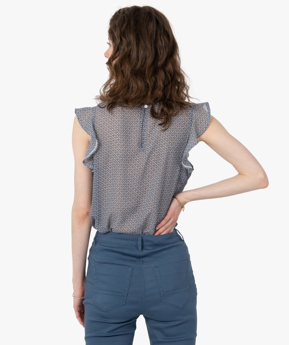 Blouse femme sans manches avec fente sur le décolleté vue3 - GEMO(FEMME PAP) - GEMO