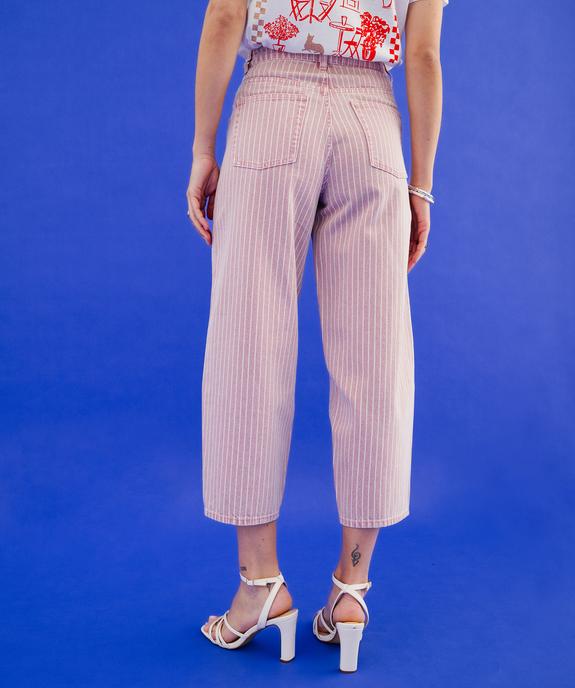 Pantalon barrel à rayures femme vue4 - GEMO 4G FEMME - GEMO