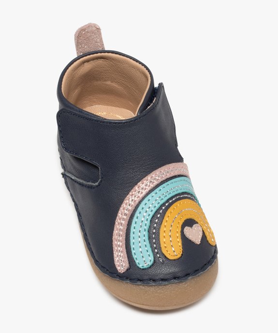 Chaussures de parc bébé fille dessus cuir arc-en-ciel vue5 - GEMO(BEBE DEBT) - GEMO