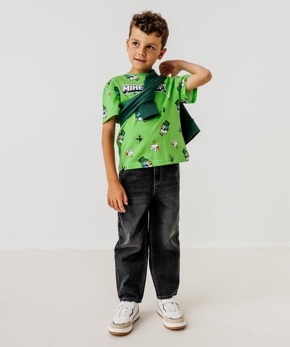 Tee-shirt manches courtes imprimé garçon - Minecraft vue4 - MINECRAFT - GEMO