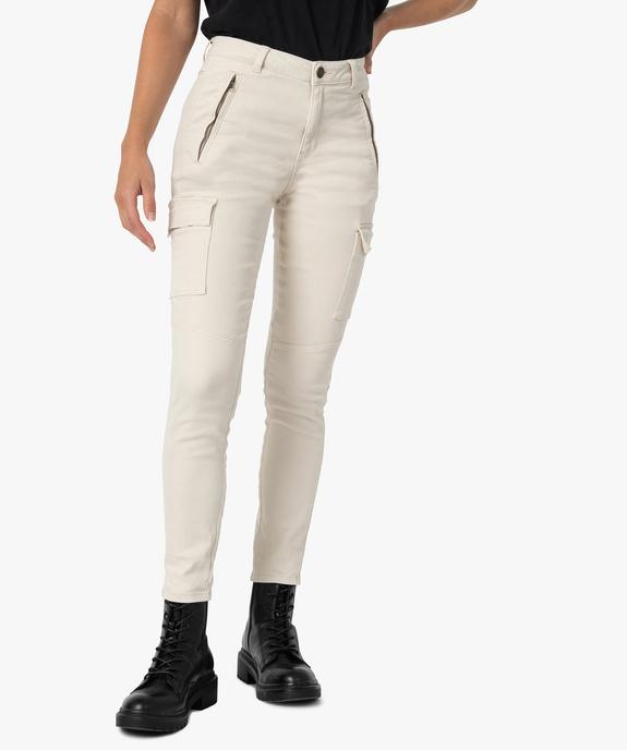 Pantalon femme avec poches à rabat sur les cuisses vue1 - GEMO(FEMME PAP) - GEMO