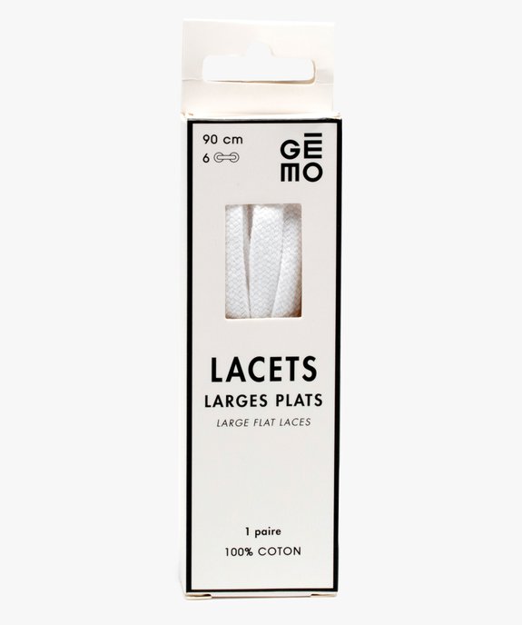Lacets plats larges 90 cm vue1 - GEMO(ENTRETIEN) - GEMO