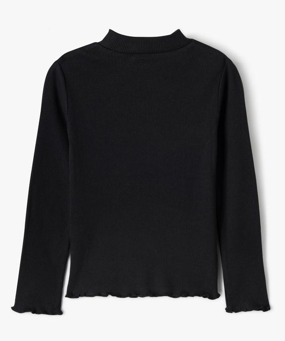 Tee-shirt à manches longues en maille côtelée fille vue3 - GEMO 4G FILLE - GEMO
