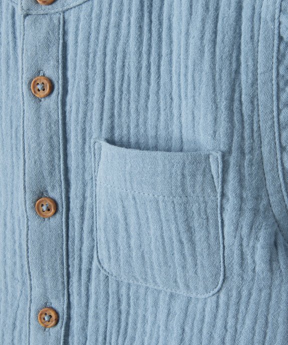 Chemise bébé garçon à manches courtes en double gaze vue2 - GEMO(BEBE DEBT) - GEMO