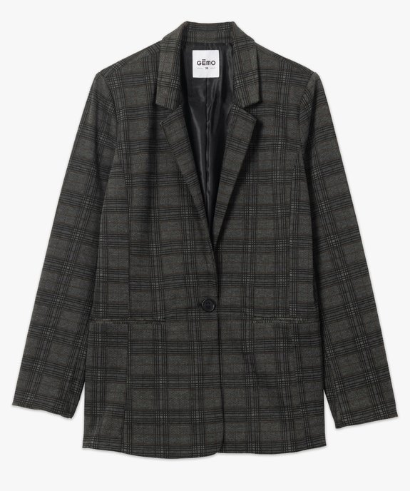 Veste femme à carreaux et col tailleur vue4 - GEMO(FEMME PAP) - GEMO