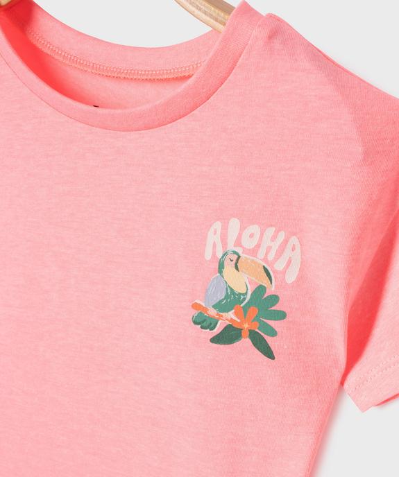 Tee-shirt manches courtes avec imprimé poitrine et dos bébé fille vue2 - GEMO 4G BEBE - GEMO