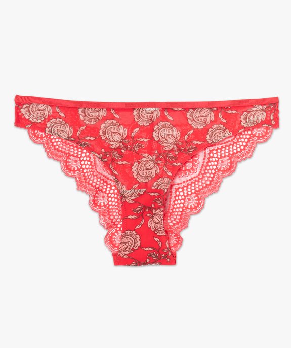 Culotte femme à motifs fleuris en voile et dentelle vue4 - GEMO(HOMWR FEM) - GEMO