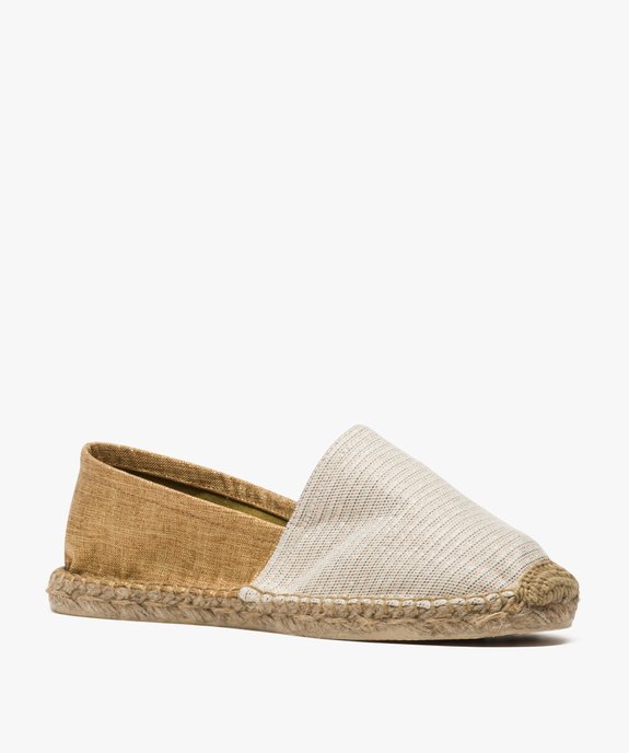 Espadrilles femme bicolores avec paillettes vue2 - GEMO (PLAGE) - GEMO