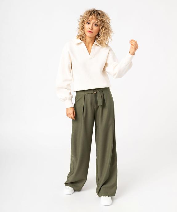 Sweat molletonné à col polo femme vue5 - GEMO(FEMME PAP) - GEMO