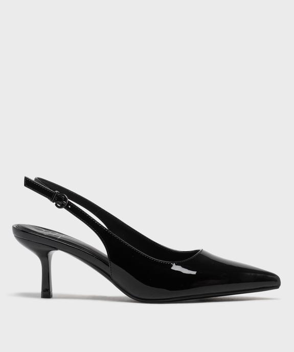 Escarpins sling-back vernis à bout pointu et talon fin femme- Follow Me vue1 - FOLLOW ME - GEMO