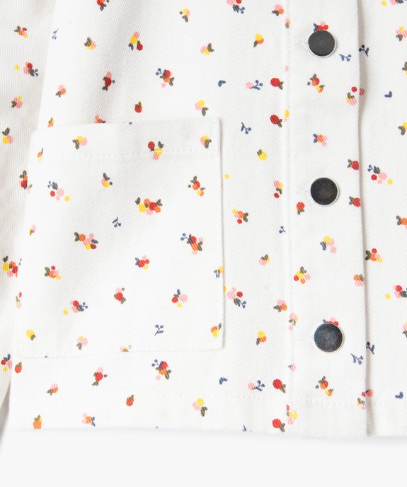 Veste fille en twill fleuri à fermeture pressionnée vue2 - GEMO (ENFANT) - GEMO