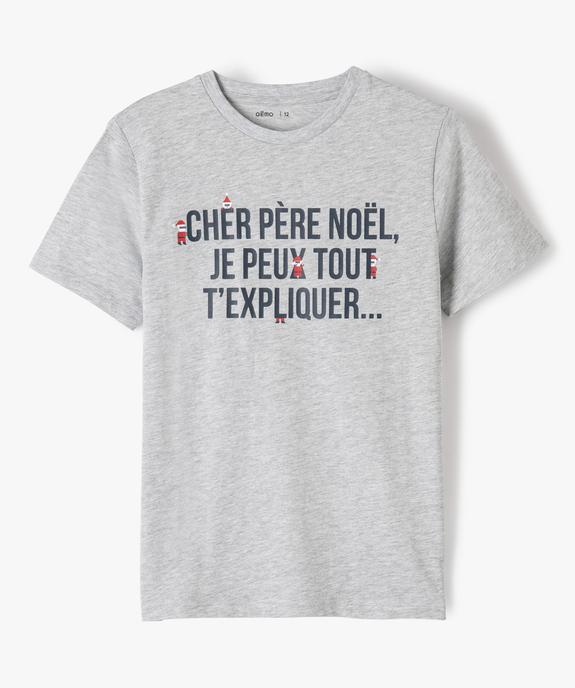 Tee-shirt garçon à manches courtes avec motif de Noël vue1 - GEMO (JUNIOR) - GEMO